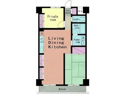 ジェントレム清和(2LDK/3階)の間取り写真