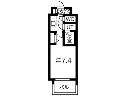 フォーリアライズ難波南レーブ(1K/8階)の間取り写真