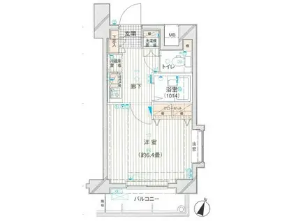 プレール・ドゥーク文京本駒込(1K/9階)の間取り写真