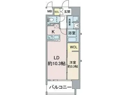 THAMES GARDEN PLACE(1LDK/10階)の間取り写真