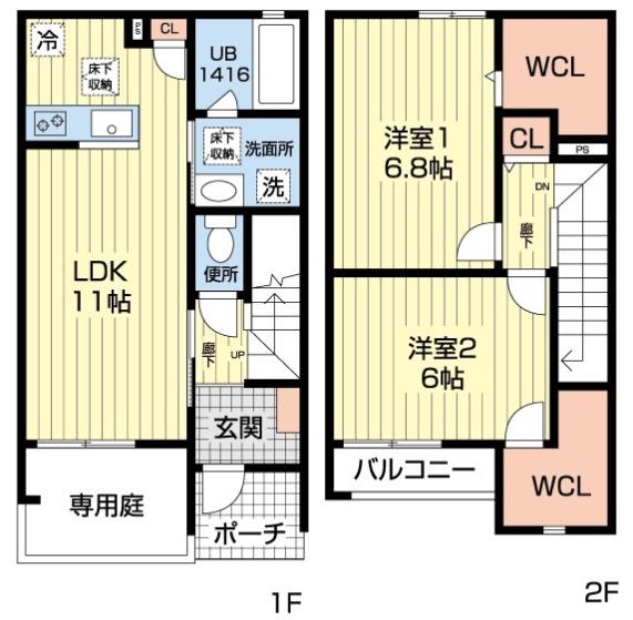 セレニテ俊徳(2LDK/1階)の間取り写真
