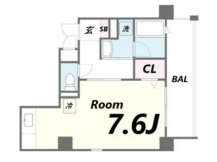 アモーレ二階町(1K/5階)の間取り写真