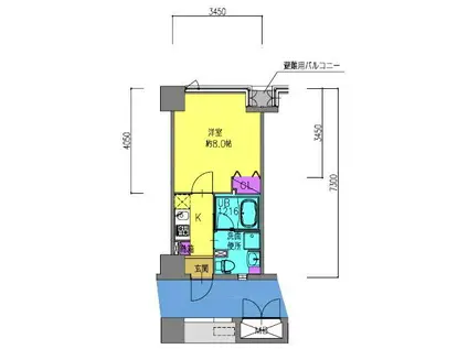ヴェルニータワー(1K/8階)の間取り写真