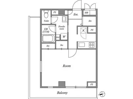 エクセラン池袋(1K/4階)の間取り写真