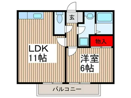 ラベーテ(1LDK/2階)の間取り写真