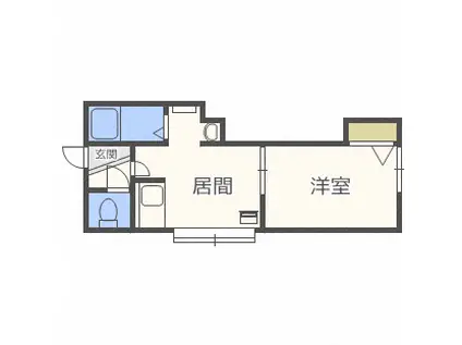 TSM豊平公園(1DK/3階)の間取り写真