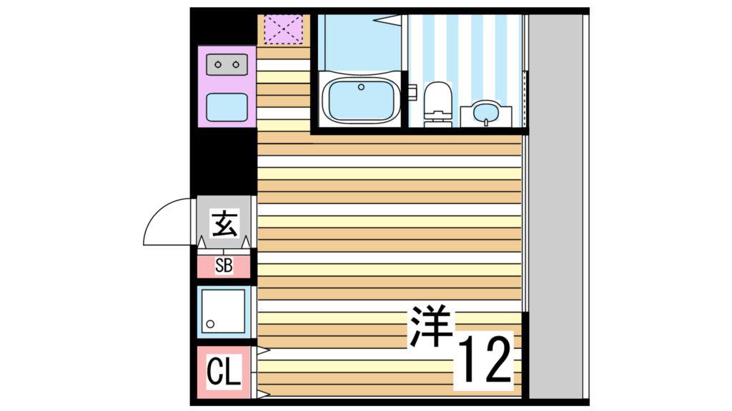 YSHOUSE 三宮II(ワンルーム/2階)の間取り写真