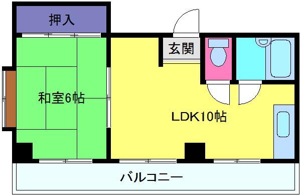 ハイム王子公園(1LDK/3階)の間取り写真