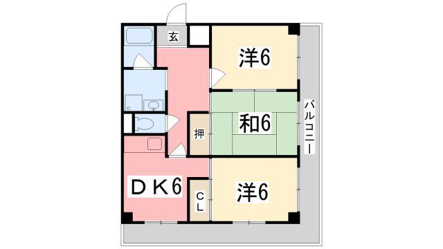 コーポ青山I(3LDK/2階)の間取り写真