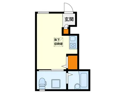アールフォレスト赤塚(ワンルーム/1階)の間取り写真