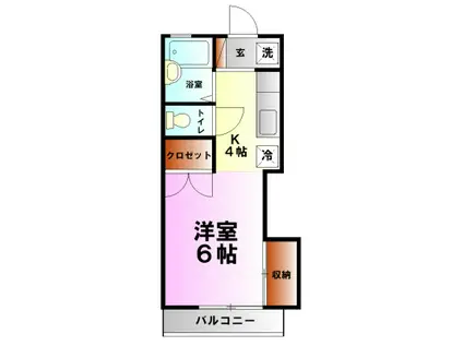 エクセル扇(1K/2階)の間取り写真