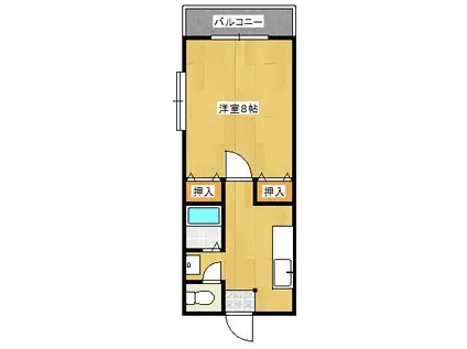 シンフォニー上荒田(1K/3階)の間取り写真