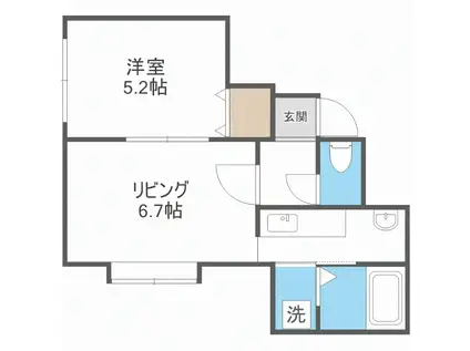 SILVANER(1LDK/3階)の間取り写真