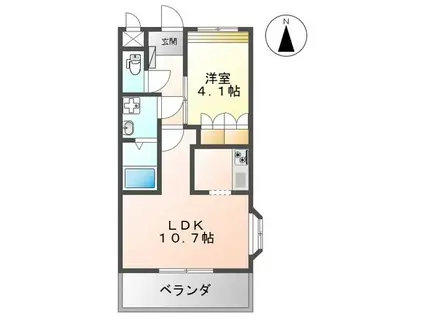 シャルムコートII(1LDK/2階)の間取り写真