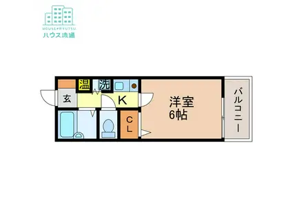 グランピアマンション長崎(1K/2階)の間取り写真