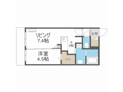 ANGELIC VILLAGE北23条 エンジェリック ヴィレッジ北(1LDK/2階)の間取り写真