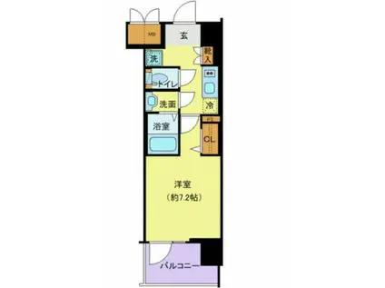 プレサンス ジェネ 浅草イースト(1K/3階)の間取り写真