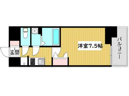 ファステート難波ウエストディオン(1K/4階)の間取り写真