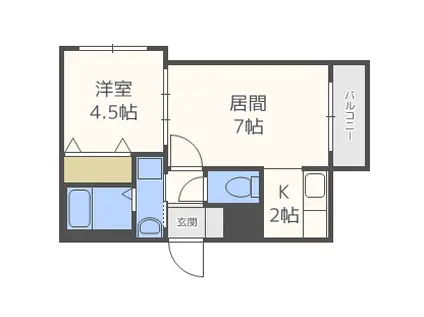 ミュスカ(1LDK/2階)の間取り写真