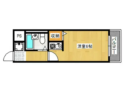 BLUE ハイツ(ワンルーム/2階)の間取り写真