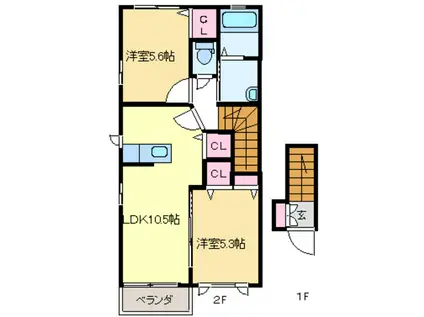 サン・アルボーロ(2LDK/2階)の間取り写真