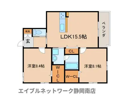 オラシオン八幡(2LDK/1階)の間取り写真