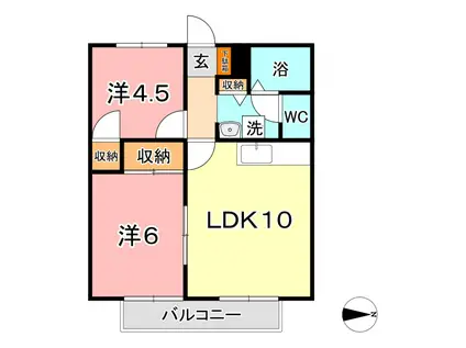 サンガーデン福島(2LDK/1階)の間取り写真