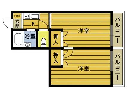 アデューA(2K/1階)の間取り写真