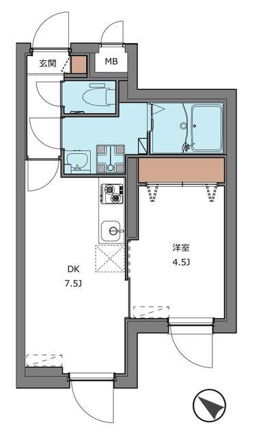 THE TOGOSHIGINZA(1DK/3階)の間取り写真