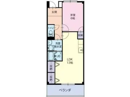 タキオンB(1LDK/1階)の間取り写真