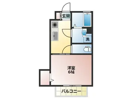 ラ・ルーチェ津田沼(1K/1階)の間取り写真