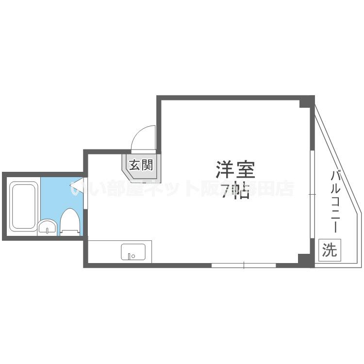 アールユーアイ21(ワンルーム/4階)の間取り写真