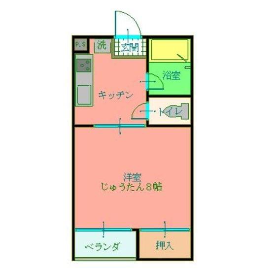 ＪＲ高山本線 西富山駅 徒歩40分 2階建 築31年(1DK/1階)の間取り写真
