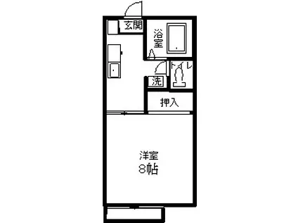 フォーブル轟(1K/2階)の間取り写真