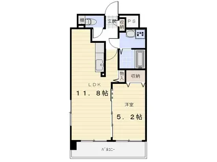 ライフコート丸之内(1LDK/10階)の間取り写真