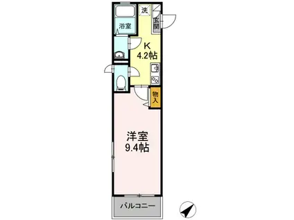 インパレス(1K/2階)の間取り写真