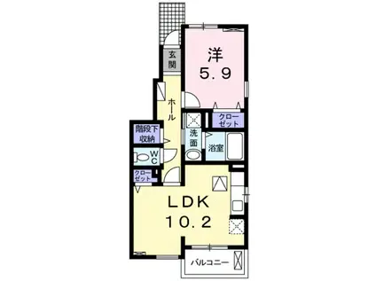 コルテーゼ II(1LDK/1階)の間取り写真