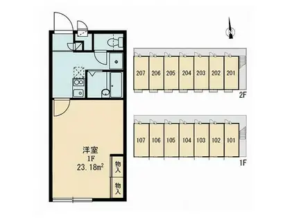 セスの家(1K/1階)の間取り写真