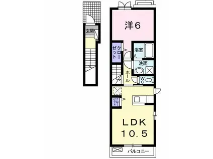 ROOM335(1LDK/2階)の間取り写真