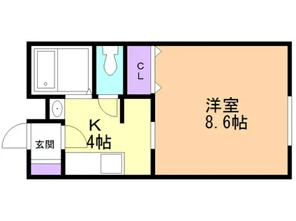 NORFINO GARE(1K/2階)の間取り写真