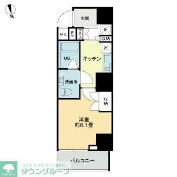 VIOR文京関口(1K/8階)の間取り写真
