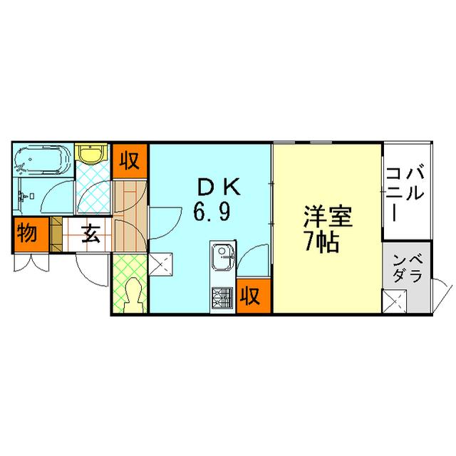 AI-PLACE(1DK/3階)の間取り写真