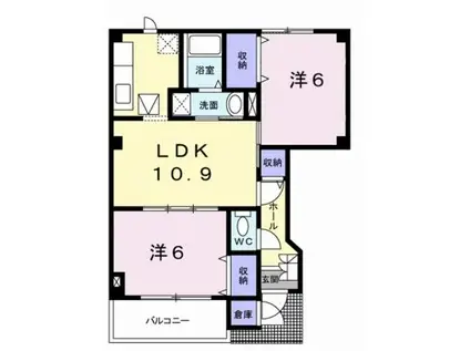 エレガントレジデンスB(2LDK/1階)の間取り写真