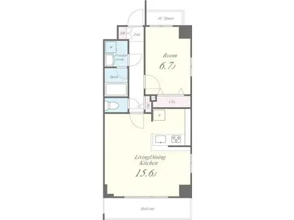 パトリス小豆沢(1LDK/5階)の間取り写真
