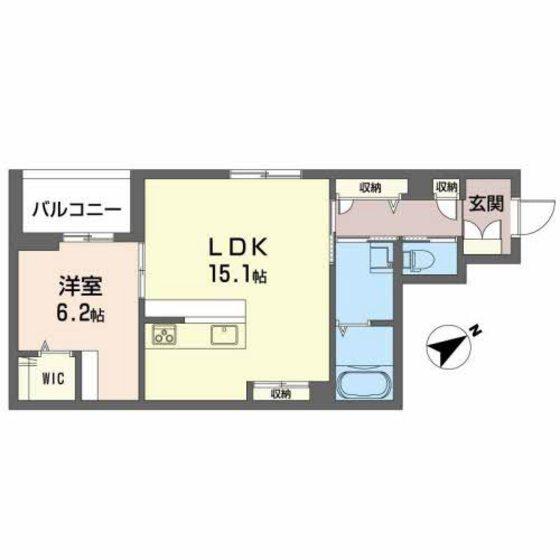 にゃーメゾン大町東(1LDK/2階)の間取り写真