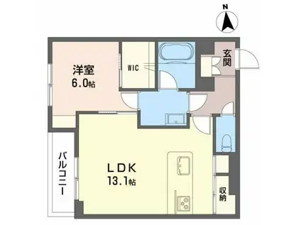 イスタナ若松(1LDK/3階)の間取り写真