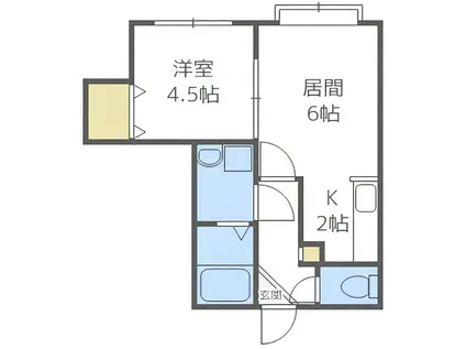 ベドリントンハイム(1LDK/2階)の間取り写真