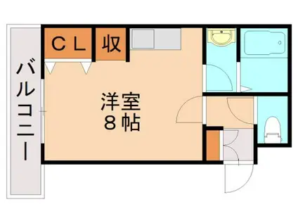 マルイチ鳴水(ワンルーム/2階)の間取り写真