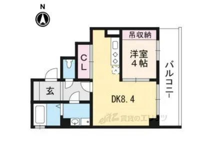 アイカーサ麩屋町(1LDK/4階)の間取り写真