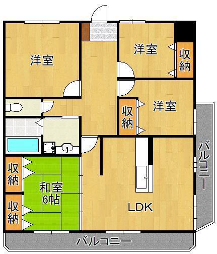 メゾンモンブラン前田II(4LDK/4階)の間取り写真